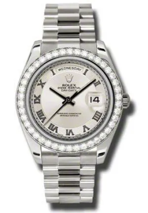 Rolex Day-Date II Ivory Concentric Dial 18K White Gold President Automatic Men's Watch 218349IVCRP