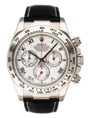 Rolex Daytona 116519 Meteorite Dial 18K White Gold Mens Watch Box Papers