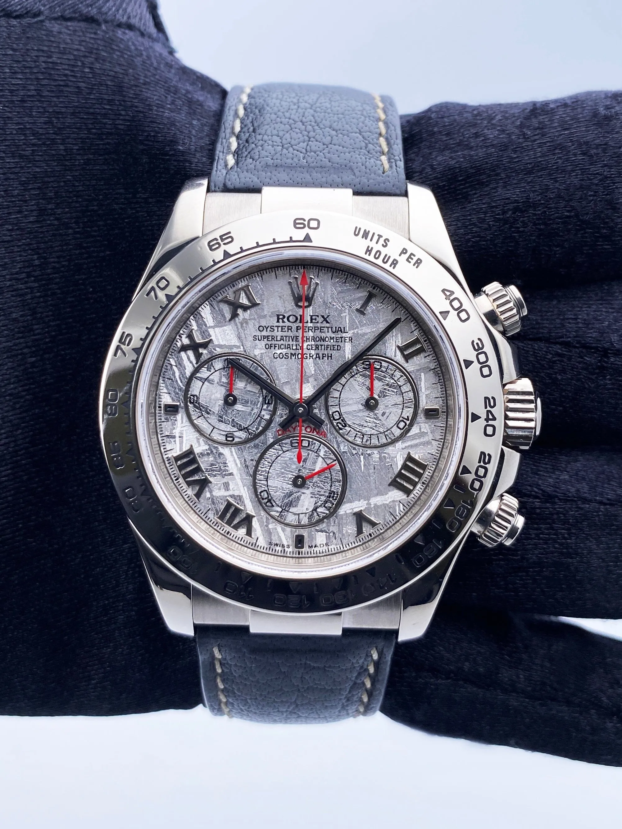 Rolex Daytona 116519 Meteorite Dial 18K White Gold Mens Watch Box Papers