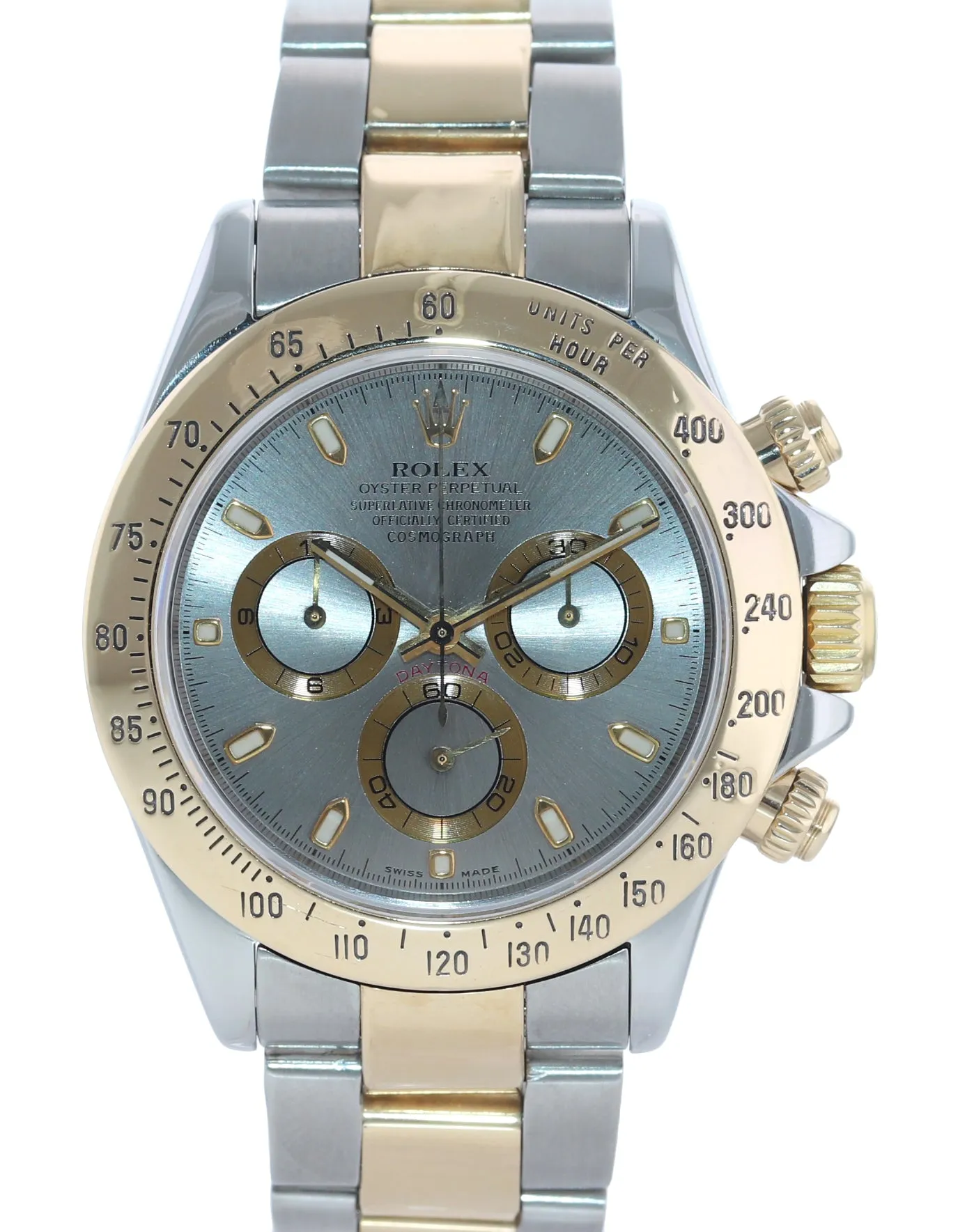 Rolex Daytona 116523 Slate Steel 18k Yellow Gold Two Tone Watch