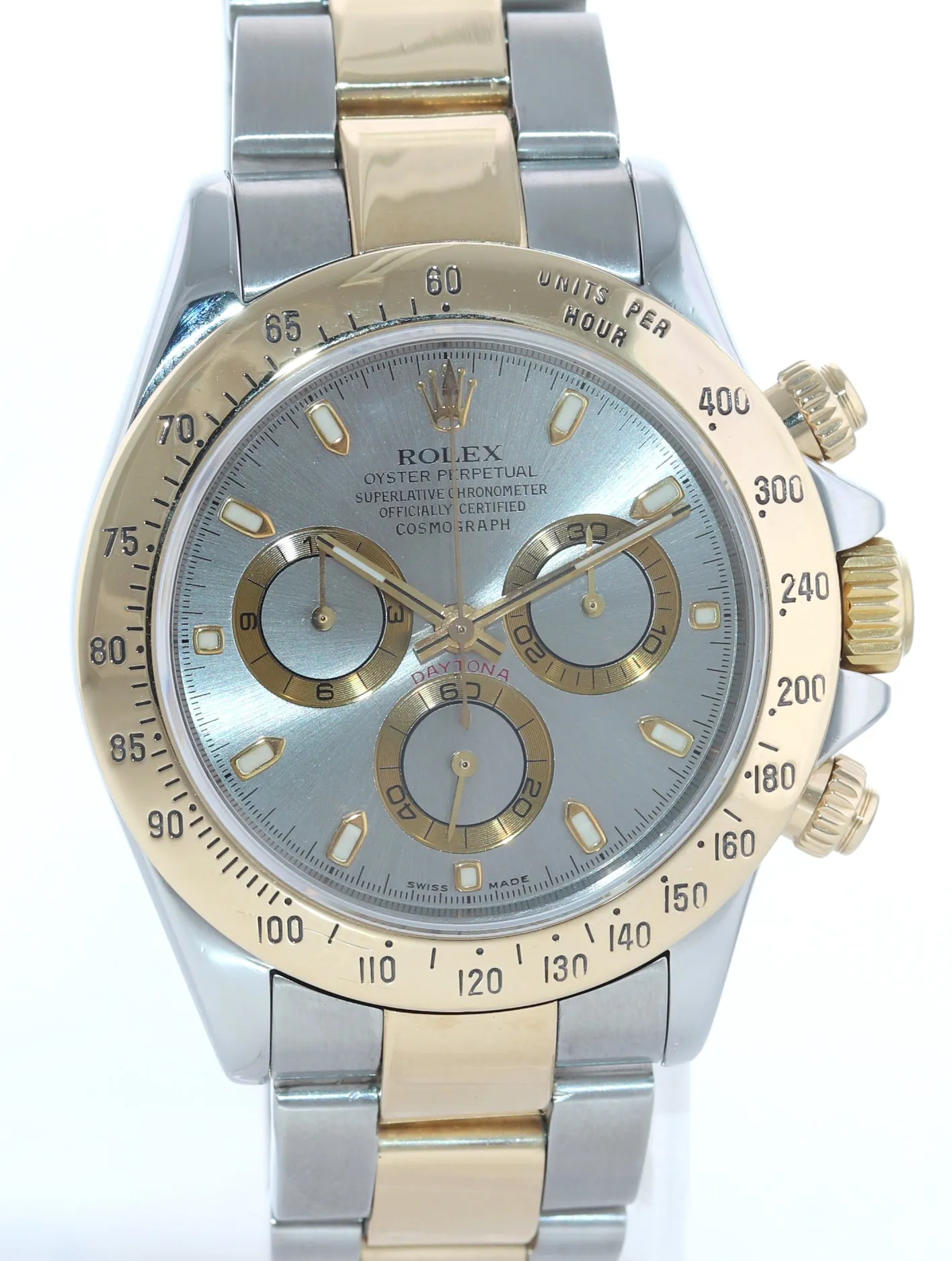 Rolex Daytona 116523 Slate Steel 18k Yellow Gold Two Tone Watch