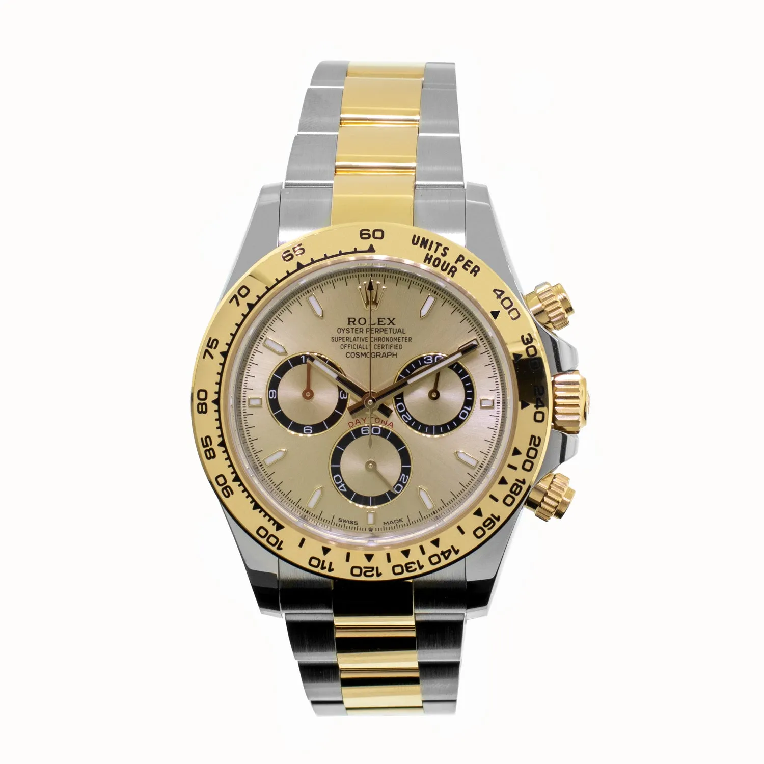 Rolex Daytona 40mm Yellow Gold and Steel Champagne Index Dial & Gold Bezel 126503