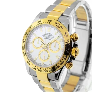 Rolex Daytona 40mm Yellow Gold and Steel White Index Dial & Gold Bezel 116503