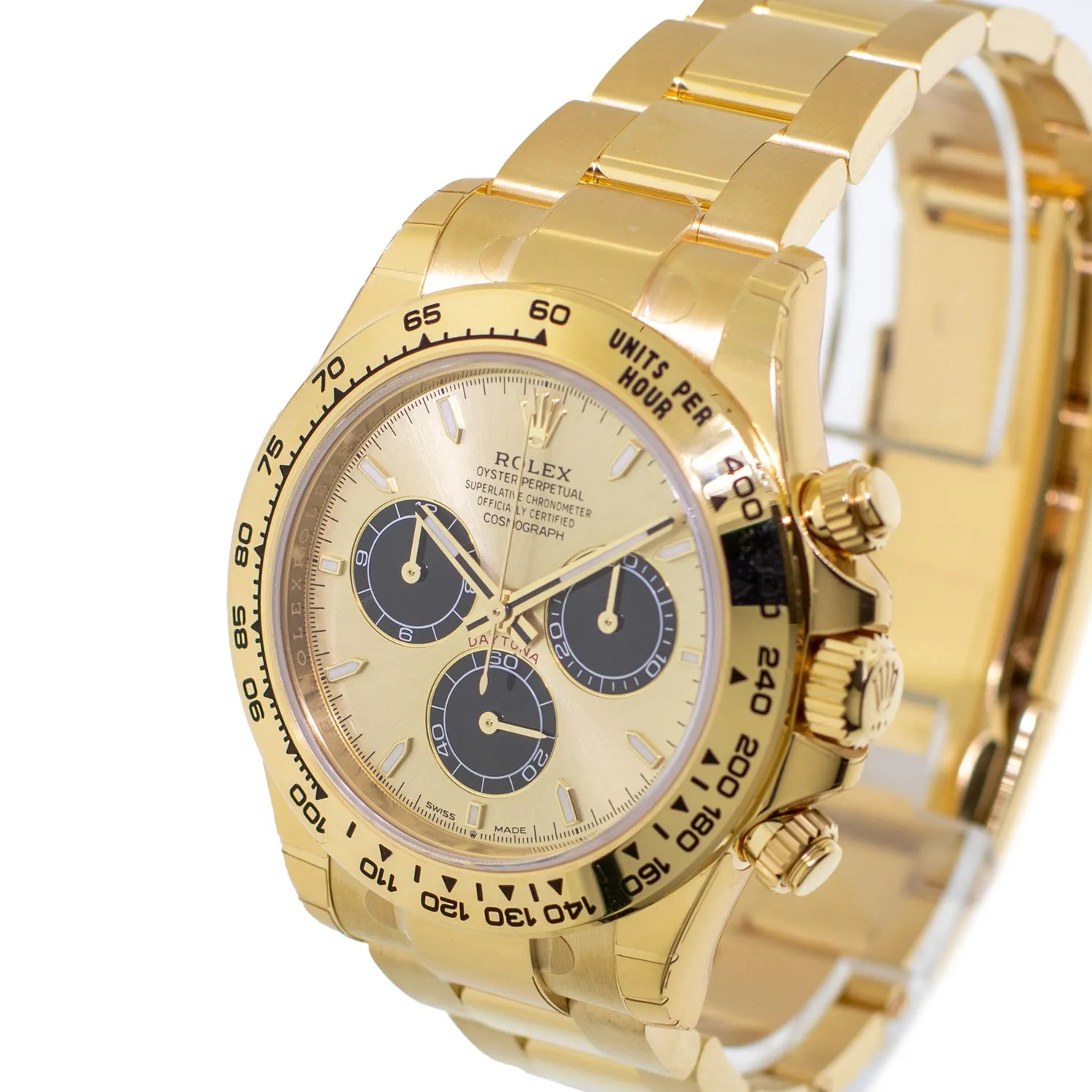 Rolex Daytona 40mm Yellow Gold Champagne Index Dial & Gold Bezel 126508