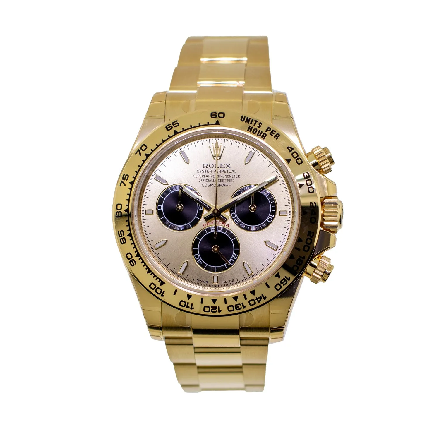 Rolex Daytona 40mm Yellow Gold Champagne Index Dial & Gold Bezel 126508