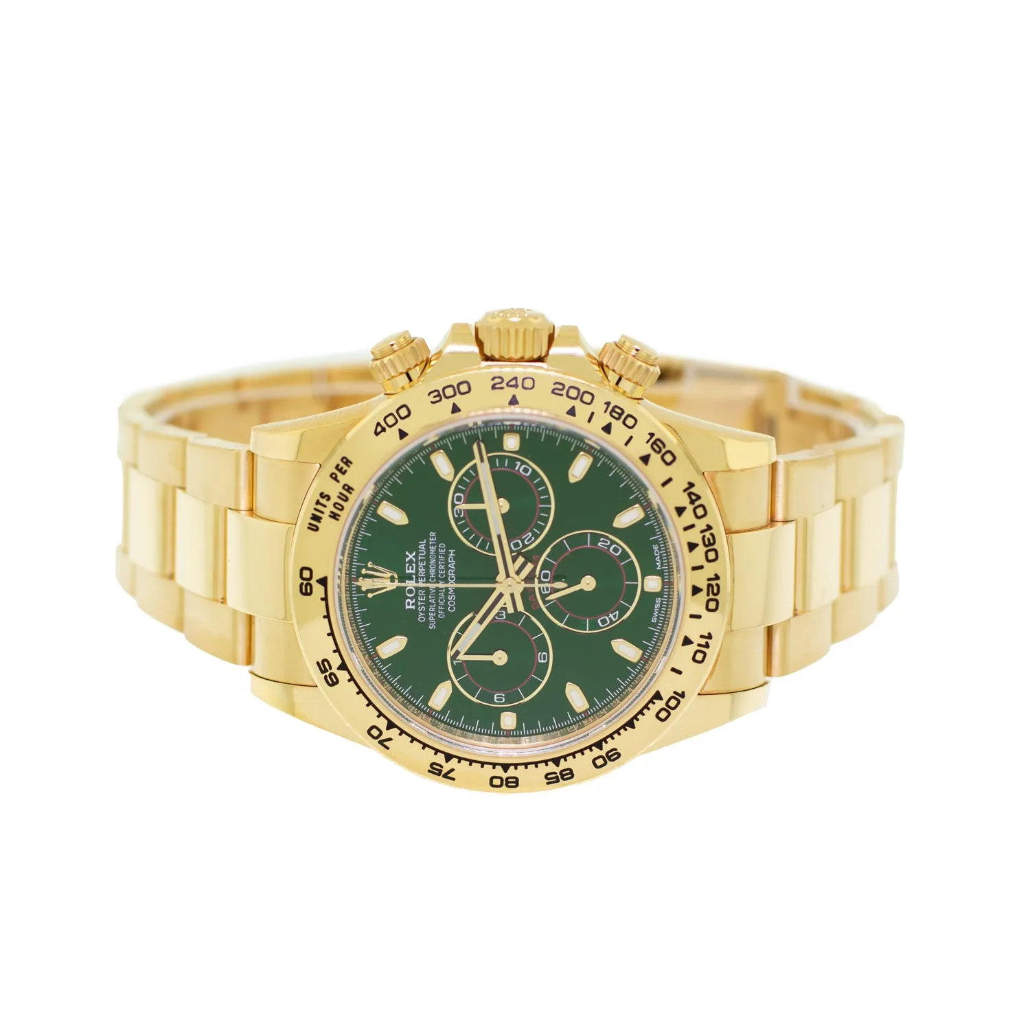 Rolex Daytona 40mm Yellow Gold "John Mayer" Green Index Dial & Gold Bezel 116508