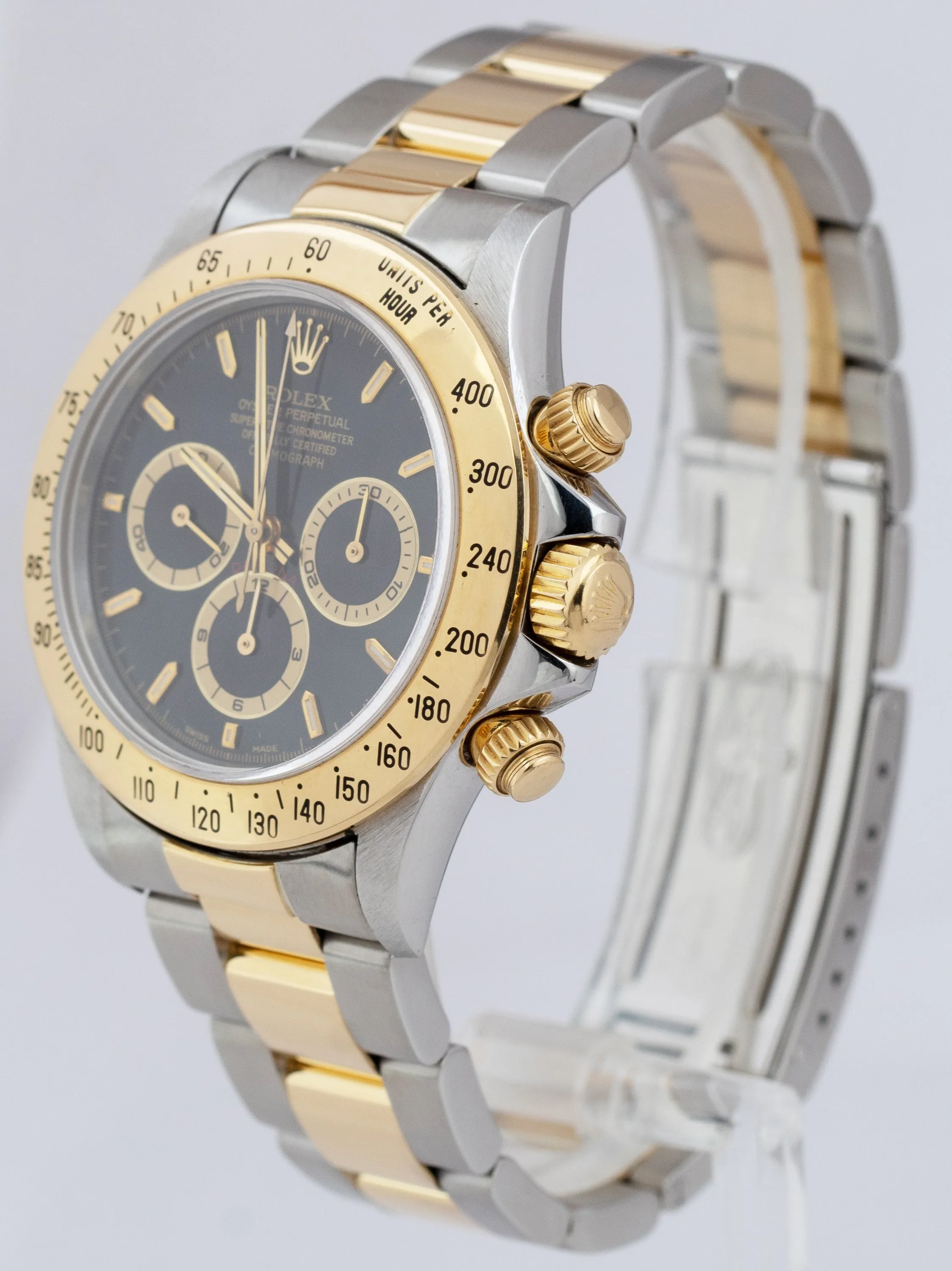 Rolex Daytona Cosmograph 40mm Two-Tone Zenith Steel Gold Black Watch 16523