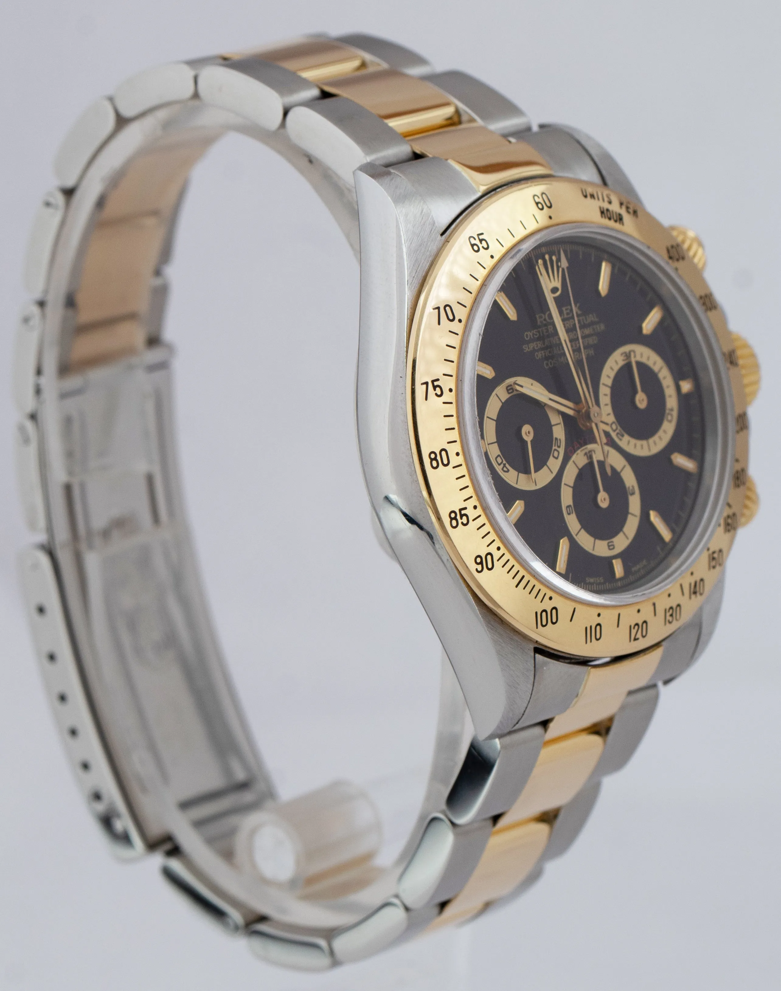 Rolex Daytona Cosmograph 40mm Two-Tone Zenith Steel Gold Black Watch 16523
