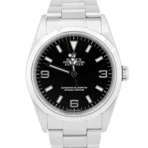 Rolex Explorer I Black 36mm Automatic Stainless Steel 3-6-9 Oyster Watch 114270