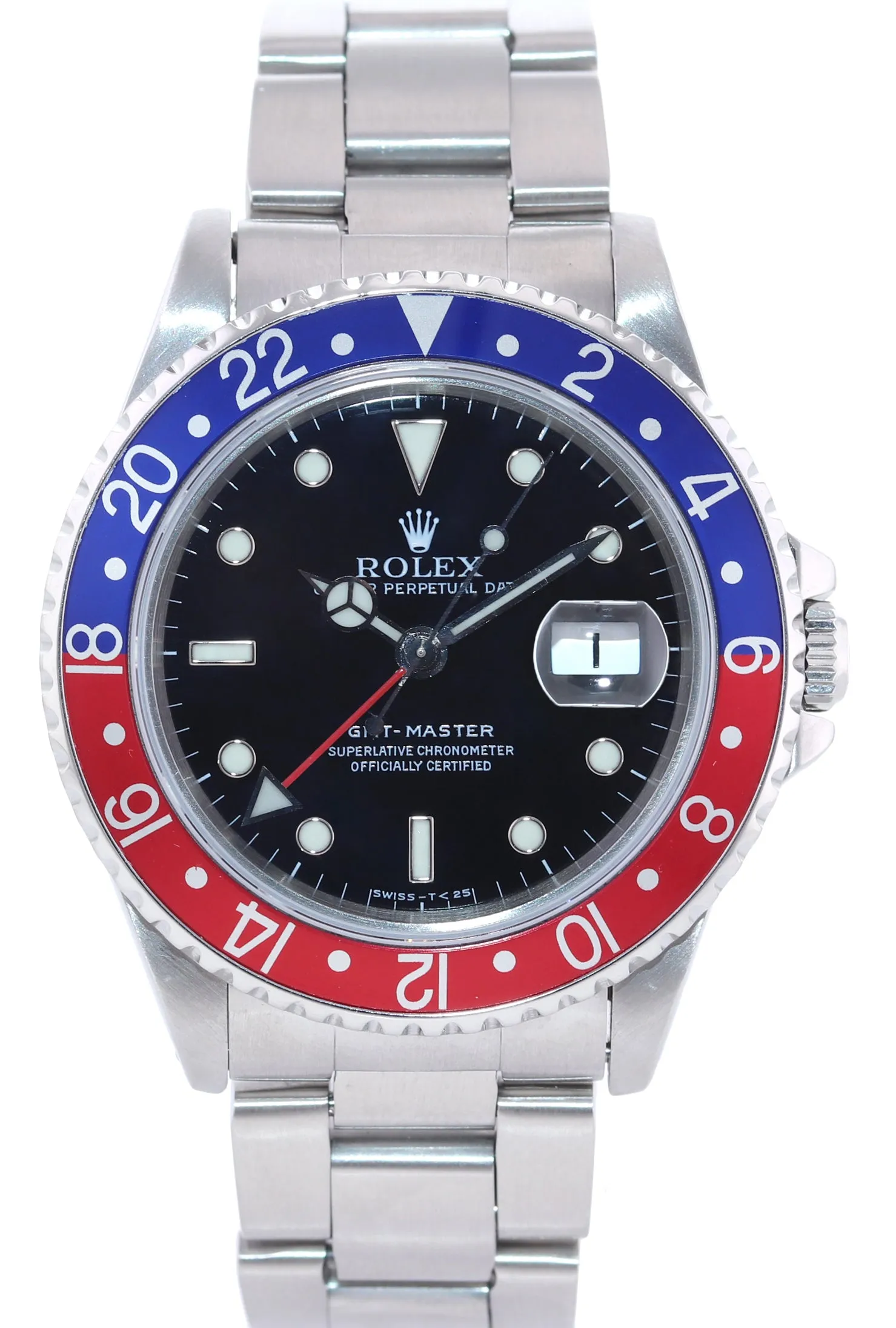 Rolex GMT-Master 2 Steel 16700 Watch Pepsi Blue Red Tritium Steel Watch Box