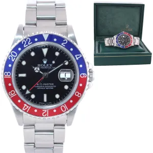 Rolex GMT-Master 2 Steel 16700 Watch Pepsi Blue Red Tritium Steel Watch Box