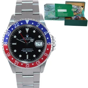 Rolex GMT-Master II Pepsi Steel Blue Red 16710 Watch SEL Box