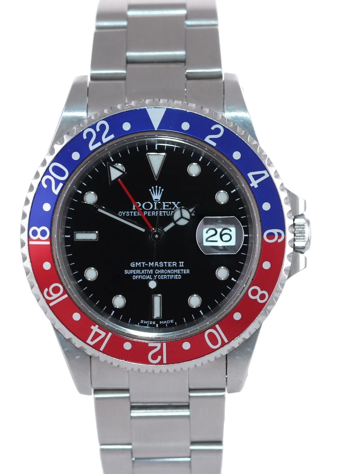 Rolex GMT-Master II Pepsi Steel Blue Red 16710 Watch SEL Box