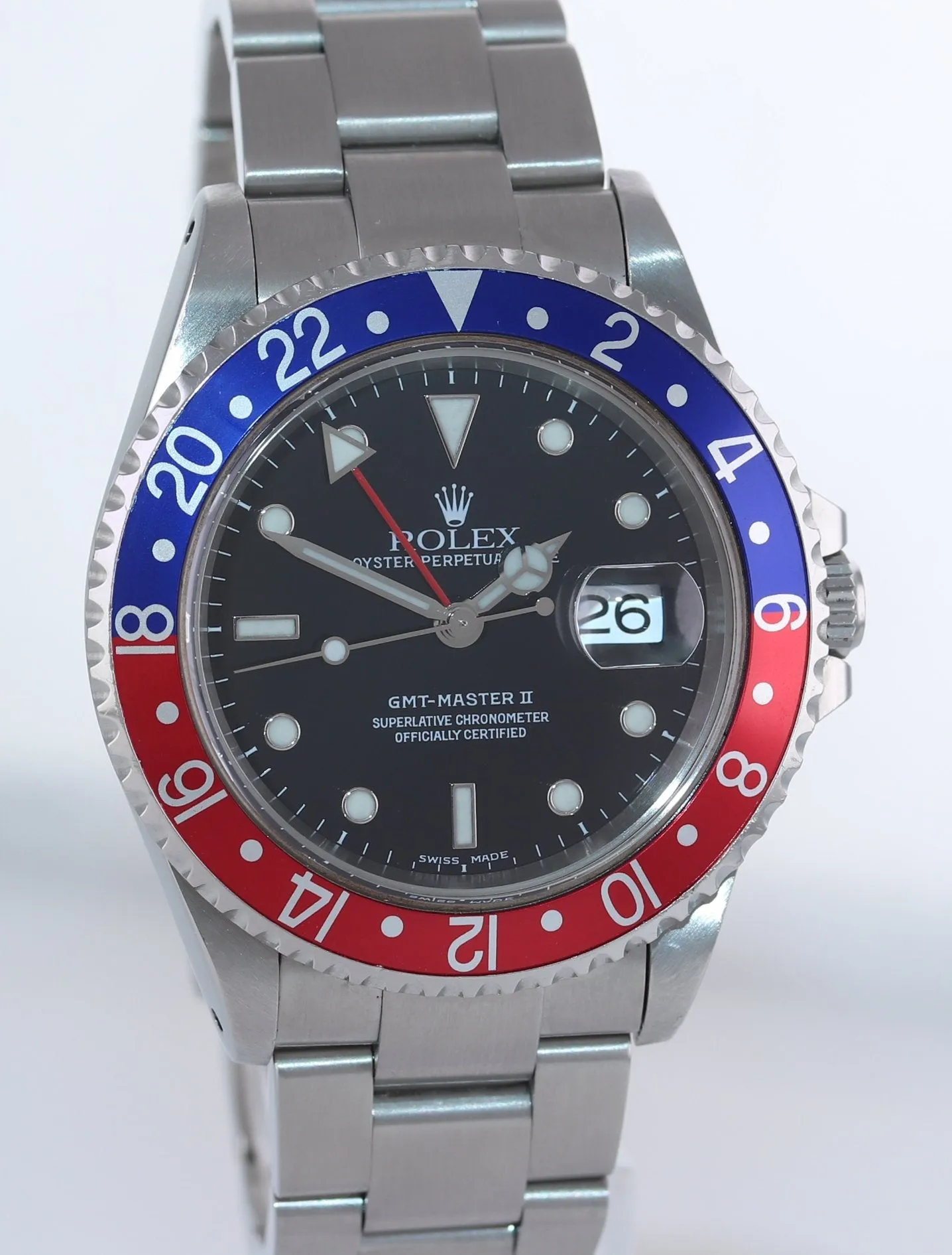 Rolex GMT-Master II Pepsi Steel Blue Red 16710 Watch SEL Box