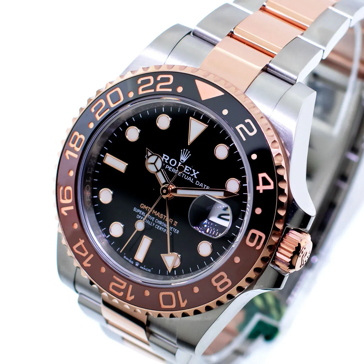 Rolex GMT-Master II "Root Beer" 40mm Everose Gold and Steel Black Dial & Brown Black Bezel 126711CHNR
