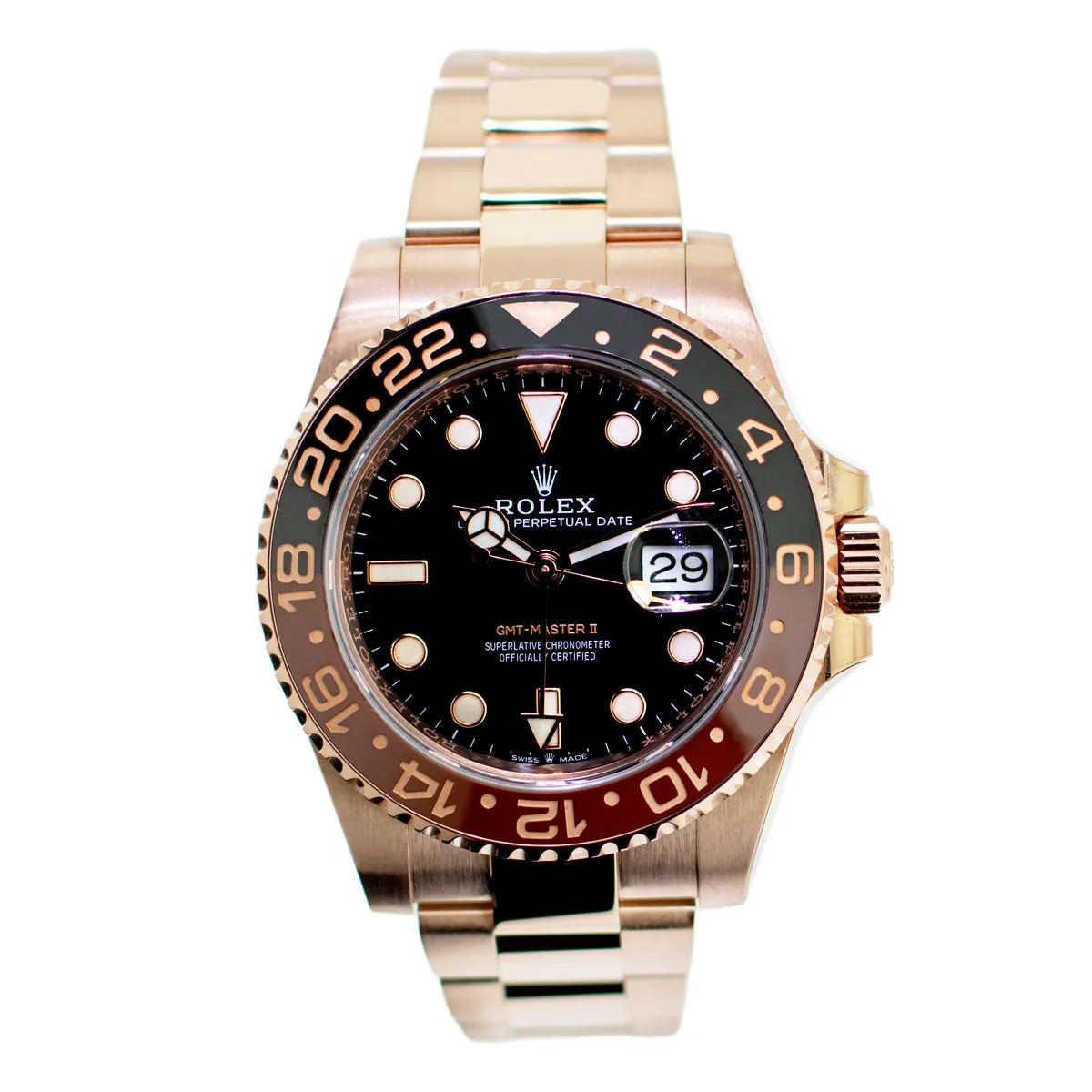 Rolex GMT-Master II "Root Beer" 40mm Everose Gold Black Dial & Brown Black Bezel 126715CHNR