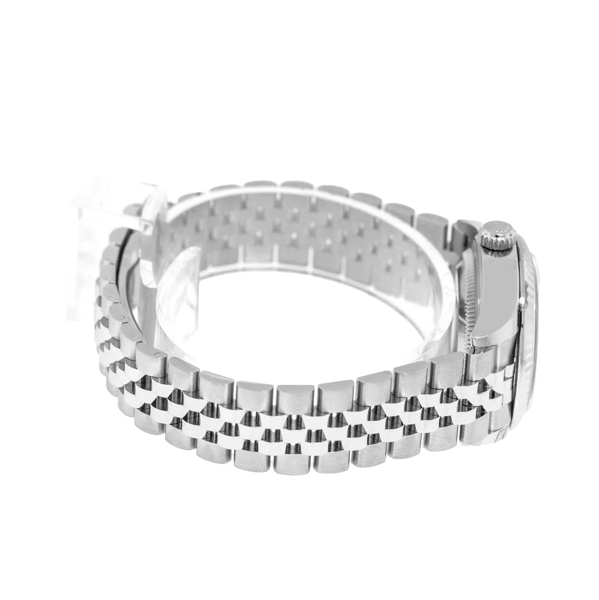 Rolex Lady-Datejust 28mm White Gold Steel Pink Diamond Dial Fluted Bezel 279174