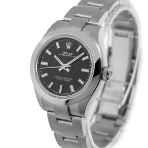 Rolex Oyster Perpetual 28mm Stainless Steel Black Index Dial Smooth Bezel 276200