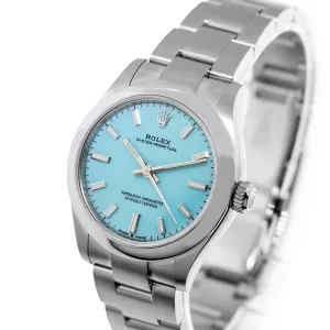Rolex Oyster Perpetual 31mm Stainless Steel Tiffany Blue Index Dial & Smooth Bezel 277200