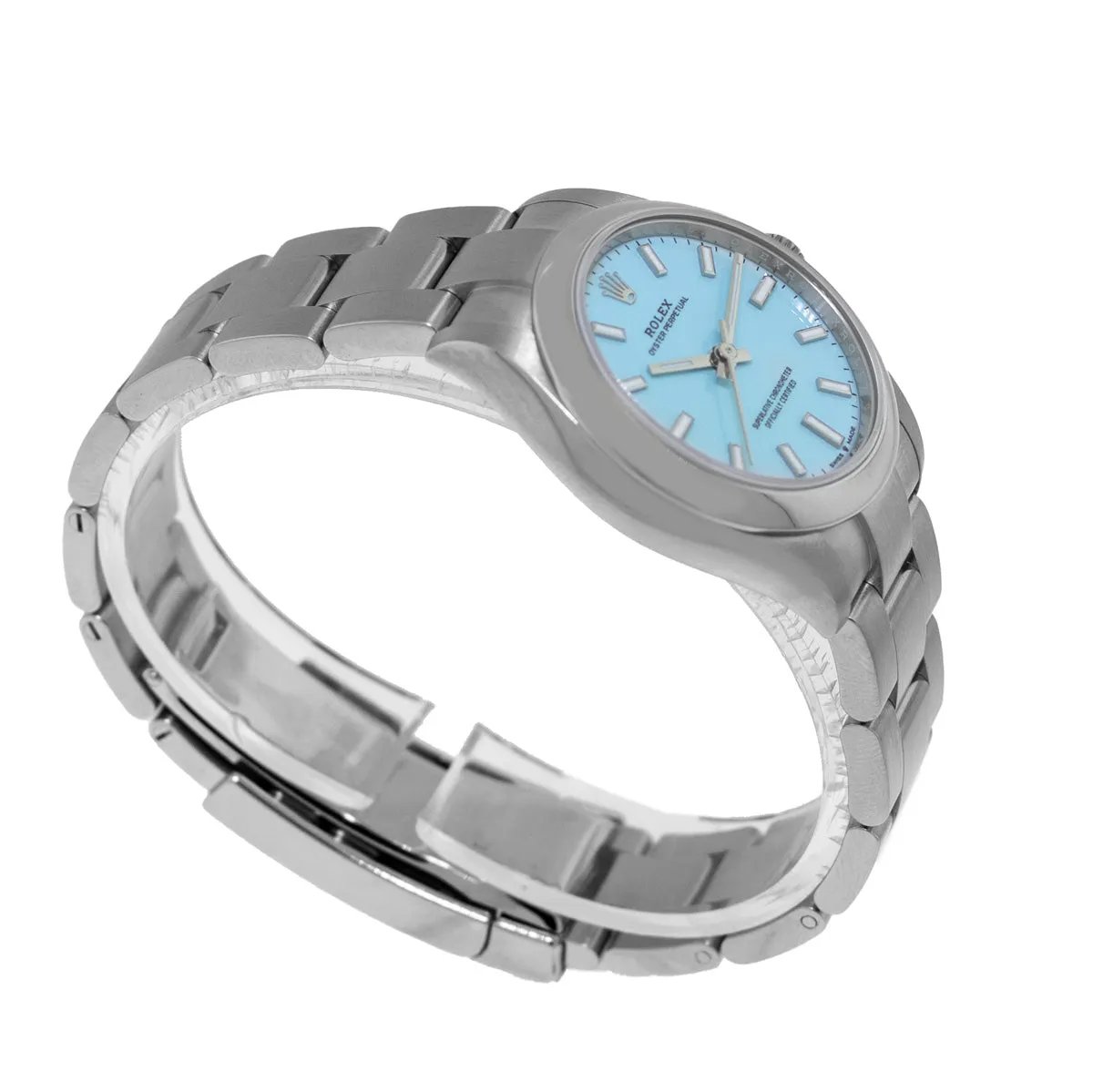 Rolex Oyster Perpetual 31mm Stainless Steel Tiffany Blue Index Dial & Smooth Bezel 277200