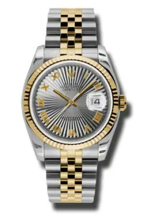 Rolex Oyster Perpetual Datejust 36 Grey Dial Stainless Steel and 18K Yellow Gold Jubilee Bracelet Automatic Men's Watch 116233GSBRJ