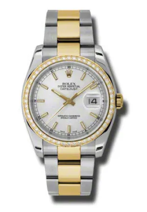 Rolex Oyster Perpetual Datejust 36 Silver Dial Stainless Steel and 18K Yellow Gold Bracelet Automatic Ladies Watch 116243SSO