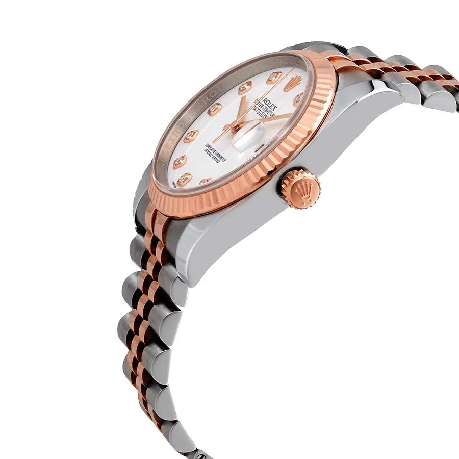 Rolex Oyster Perpetual Datejust 36 White Dial Stainless Steel and 18K Everose Gold Jubilee Bracelet Automatic Men's Watch 116231WDJ