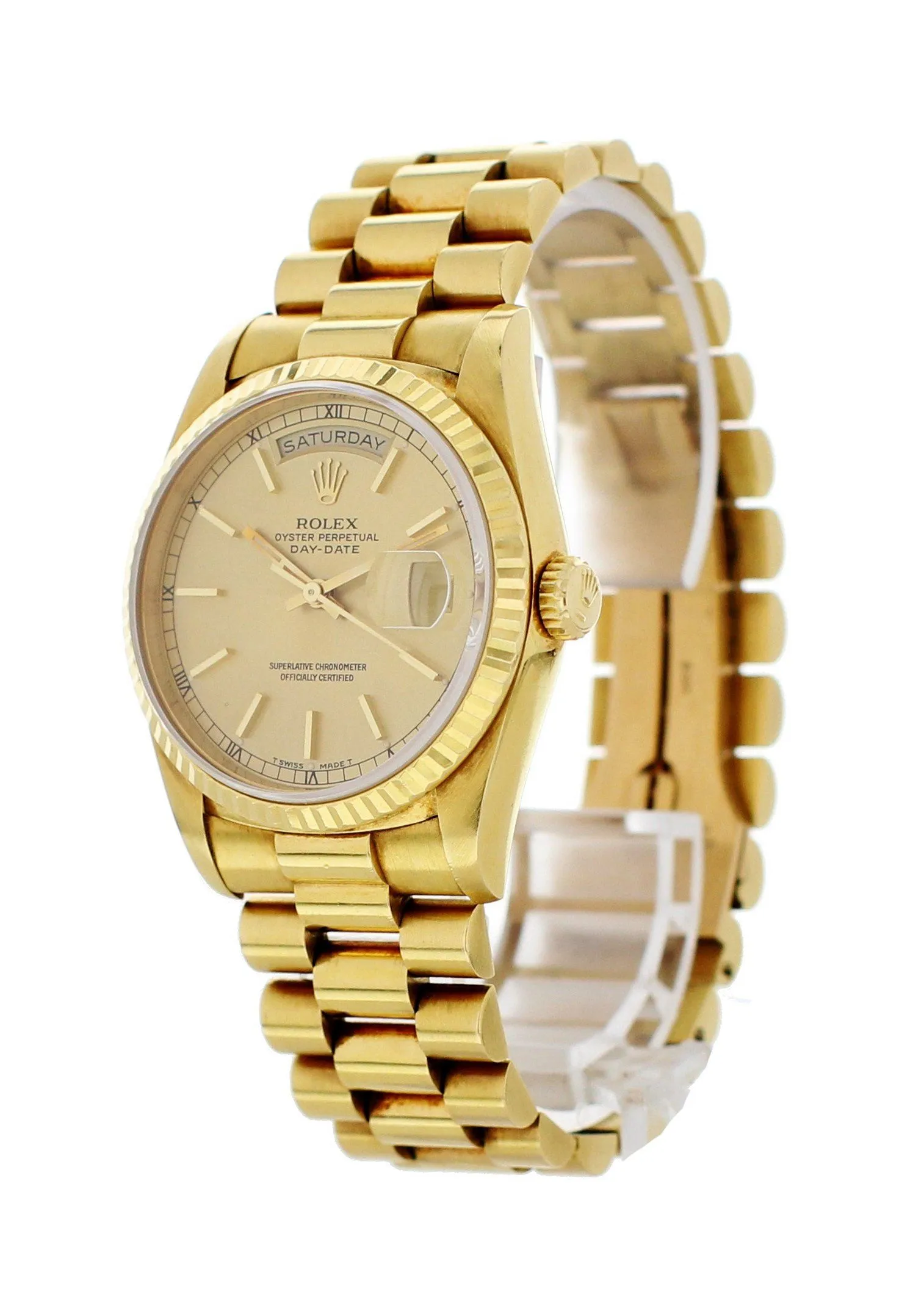 Rolex Oyster Perpetual Day-Date President 18238 18K Yellow Gold Mens Watch