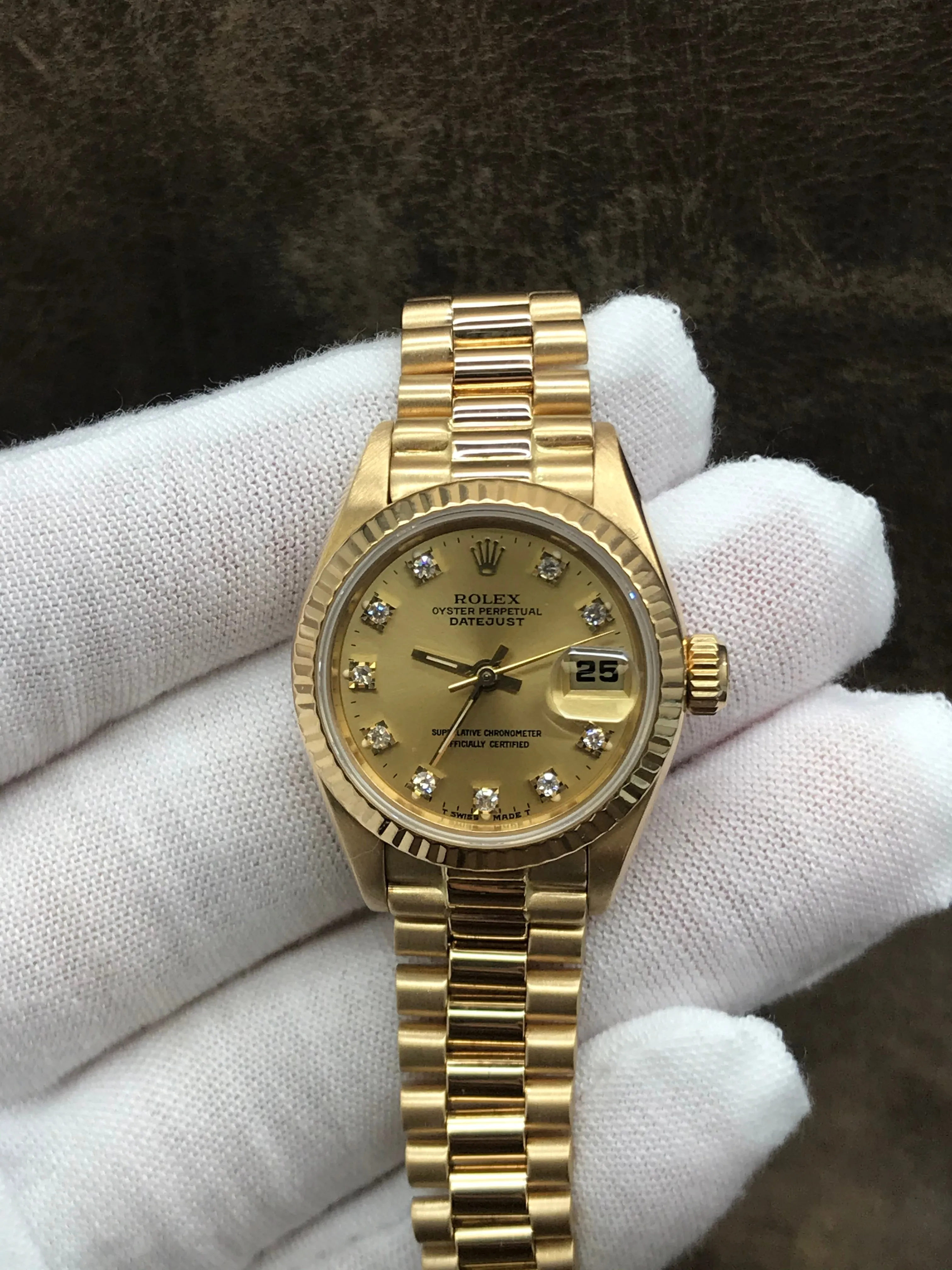 Rolex President 26mm Ladies President 69178 Gold Dial Automatic Women's Watch