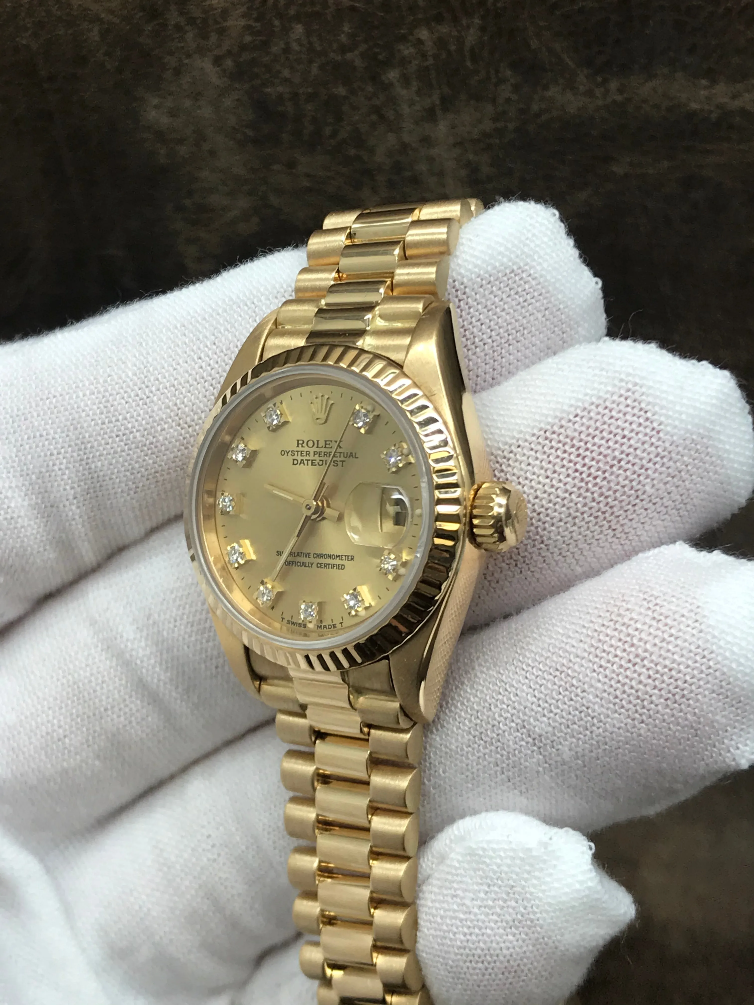Rolex President 26mm Ladies President 69178 Gold Dial Automatic Women's Watch