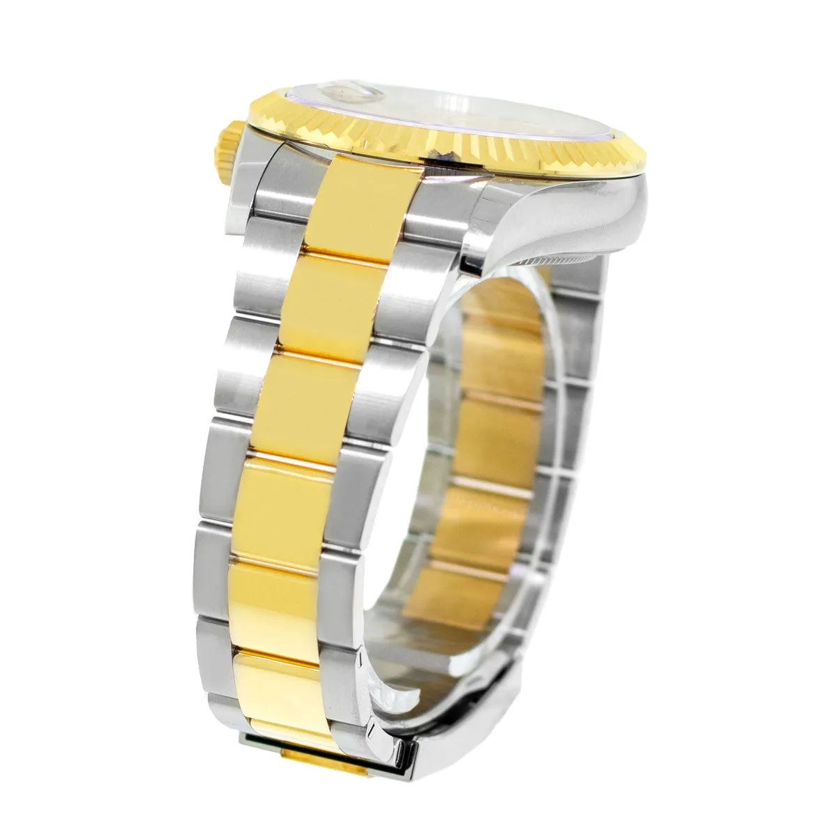 Rolex Sky-Dweller 42mm Yellow Gold & Stainless Steel Champagne Index Dial Fluted Bezel 336933
