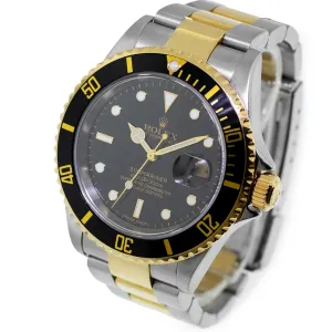 Rolex Submariner 40mm Yellow Gold & Steel Black Dial Black & Black Bezel 16613