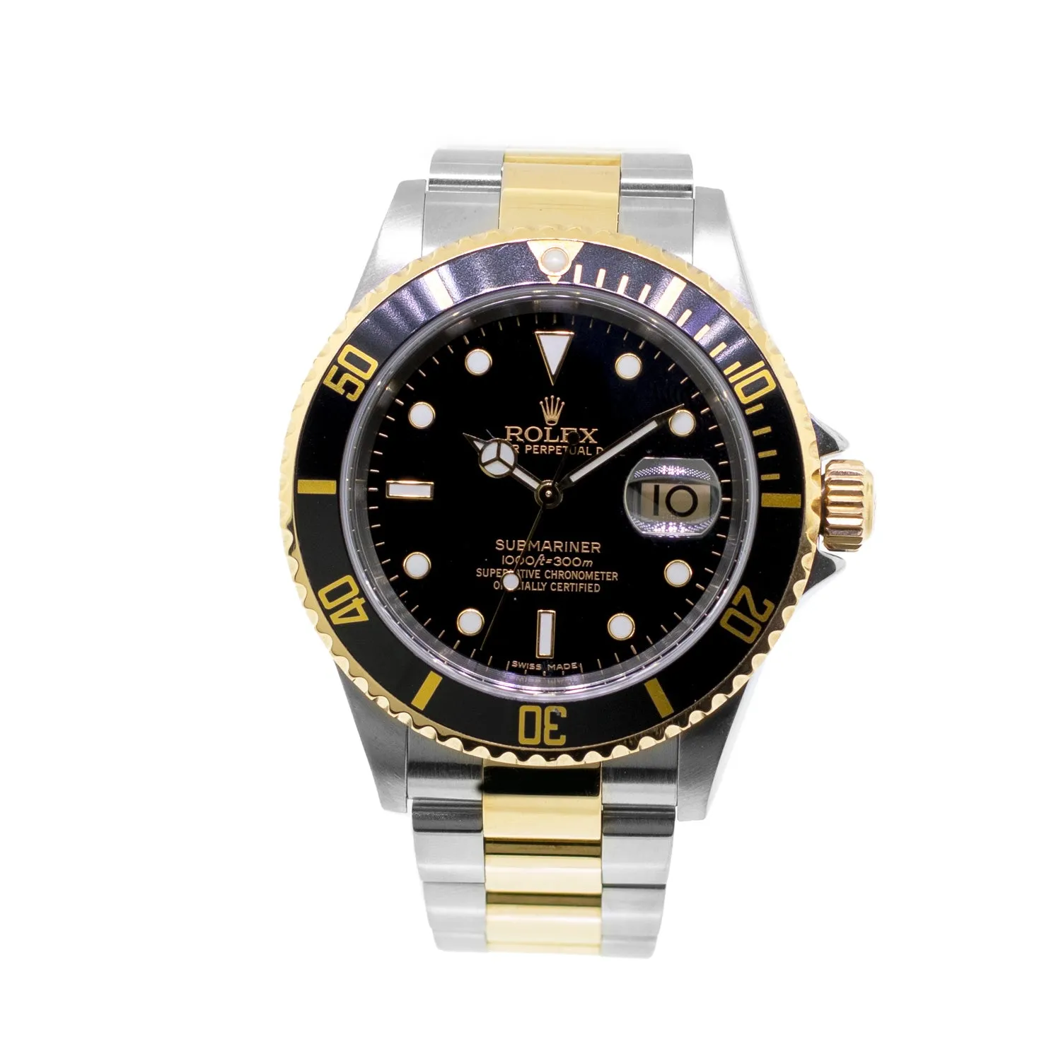 Rolex Submariner 40mm Yellow Gold & Steel Black Dial Black & Black Bezel 16613