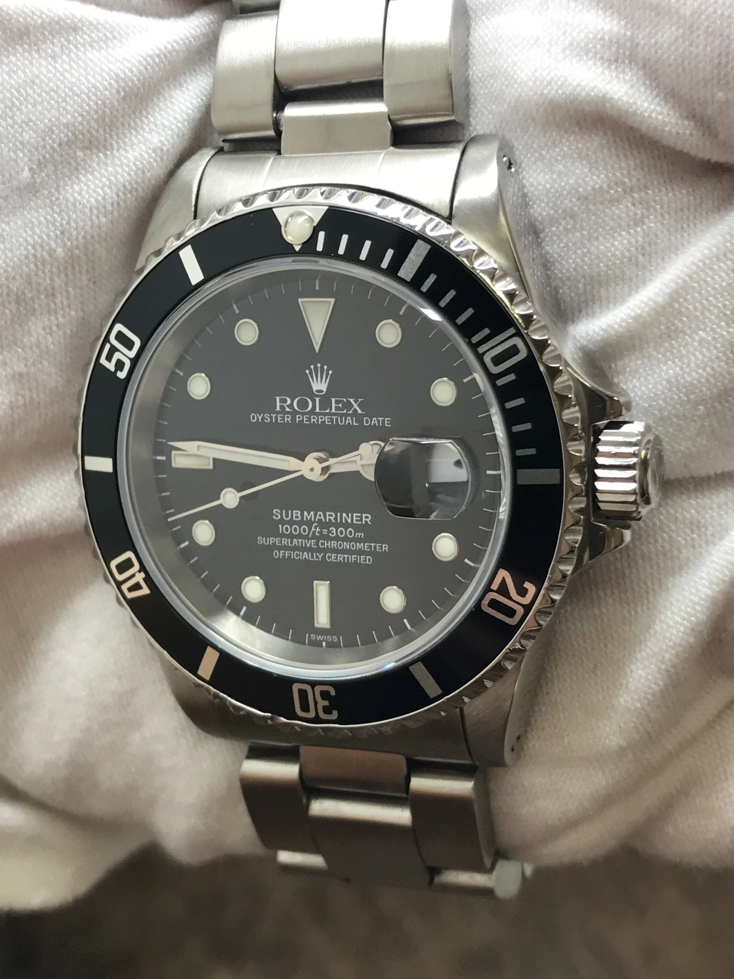 Rolex Submariner Date 16610 Black Dial Automatic Men's Watch