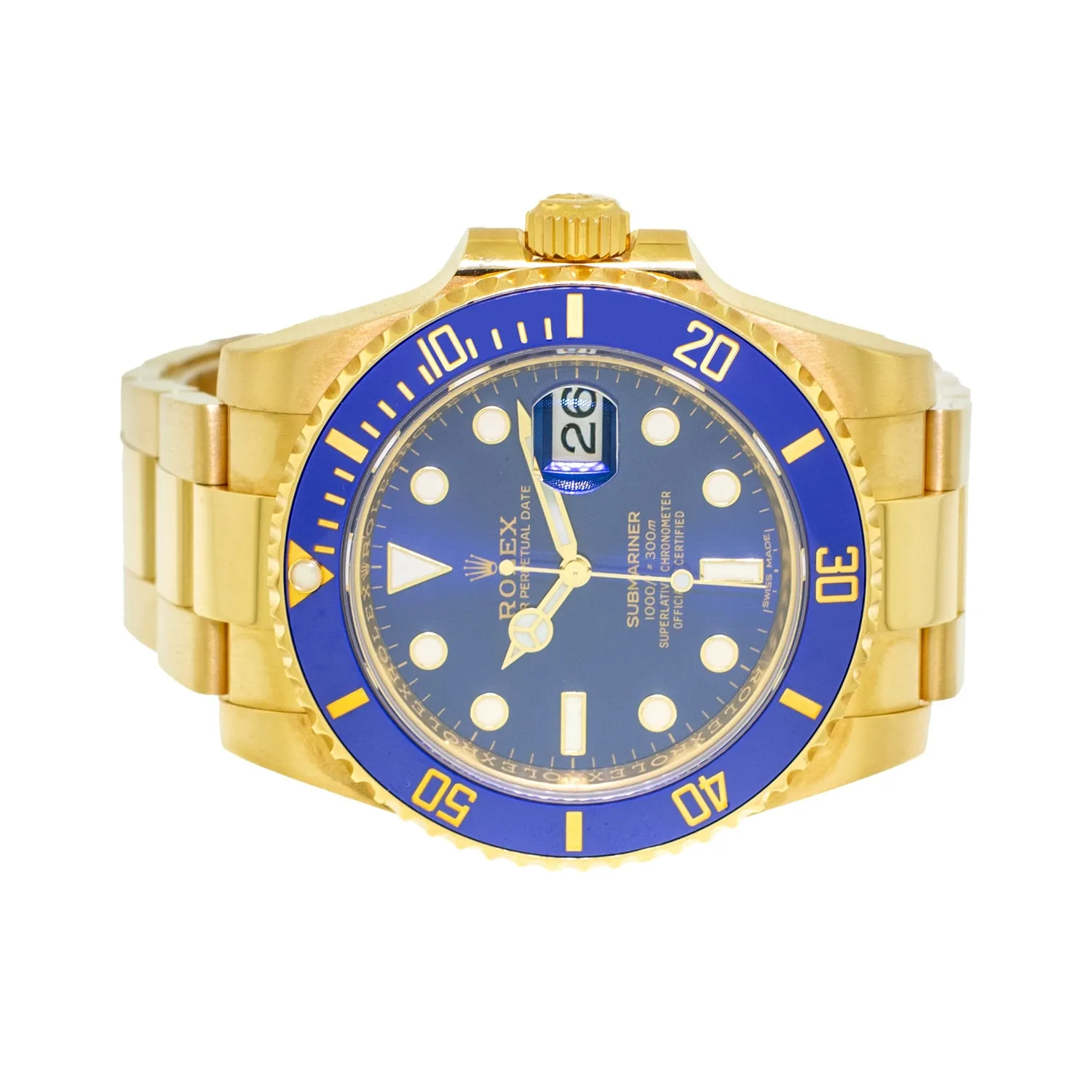 Rolex Submariner Date 40mm 18K Yellow Gold Blue Dial & Blue Bezel 116618LB