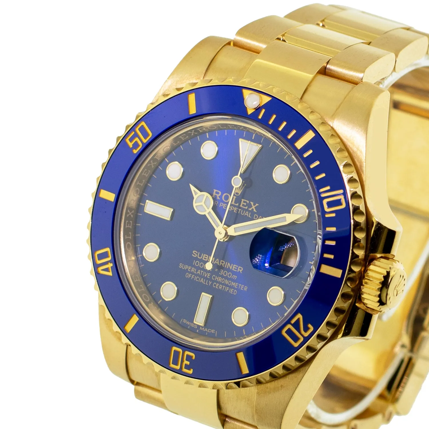 Rolex Submariner Date 40mm 18K Yellow Gold Blue Dial & Blue Bezel 116618LB