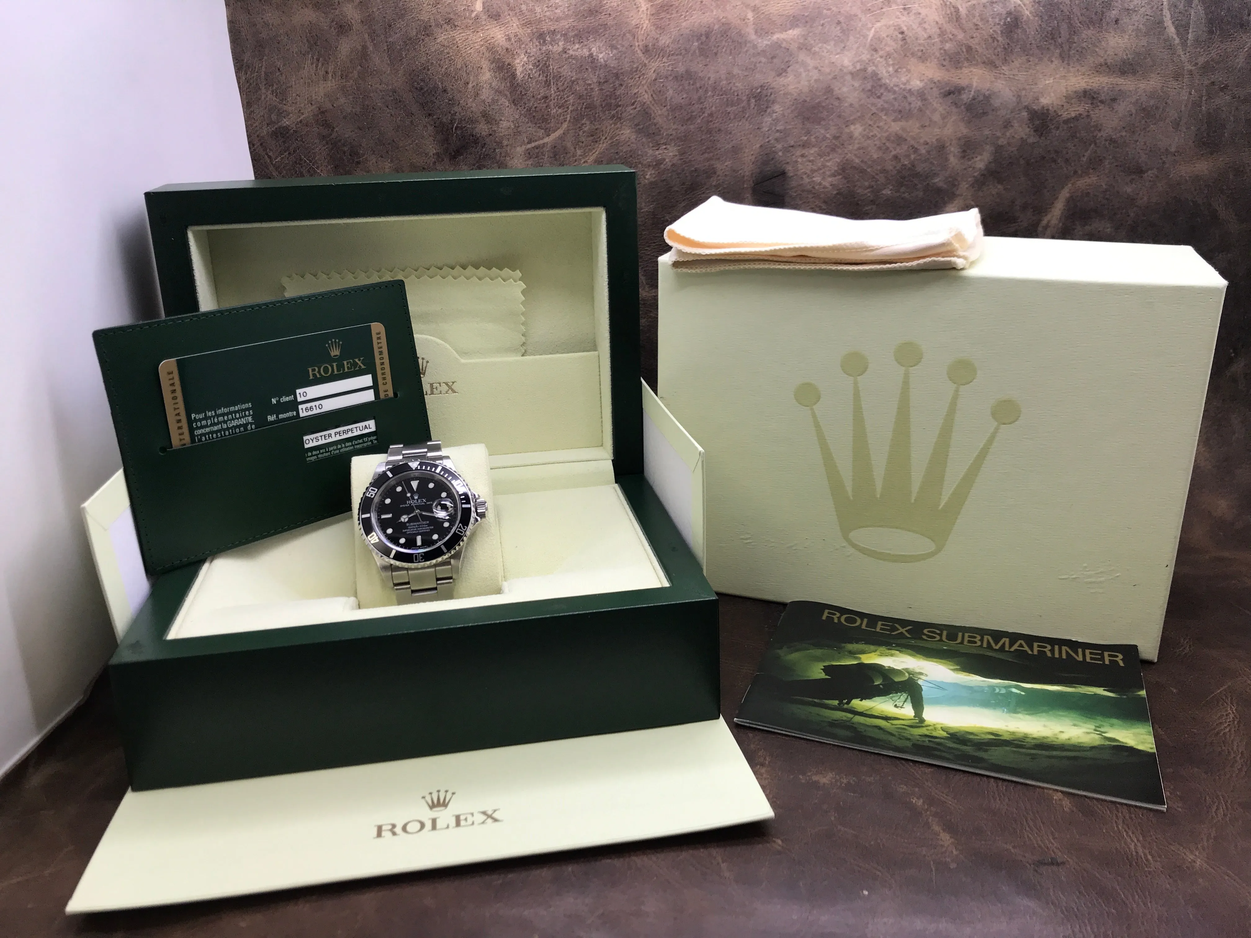 Rolex Submariner Date Engraved SER 16610 Black Dial Automatic Men's Watch