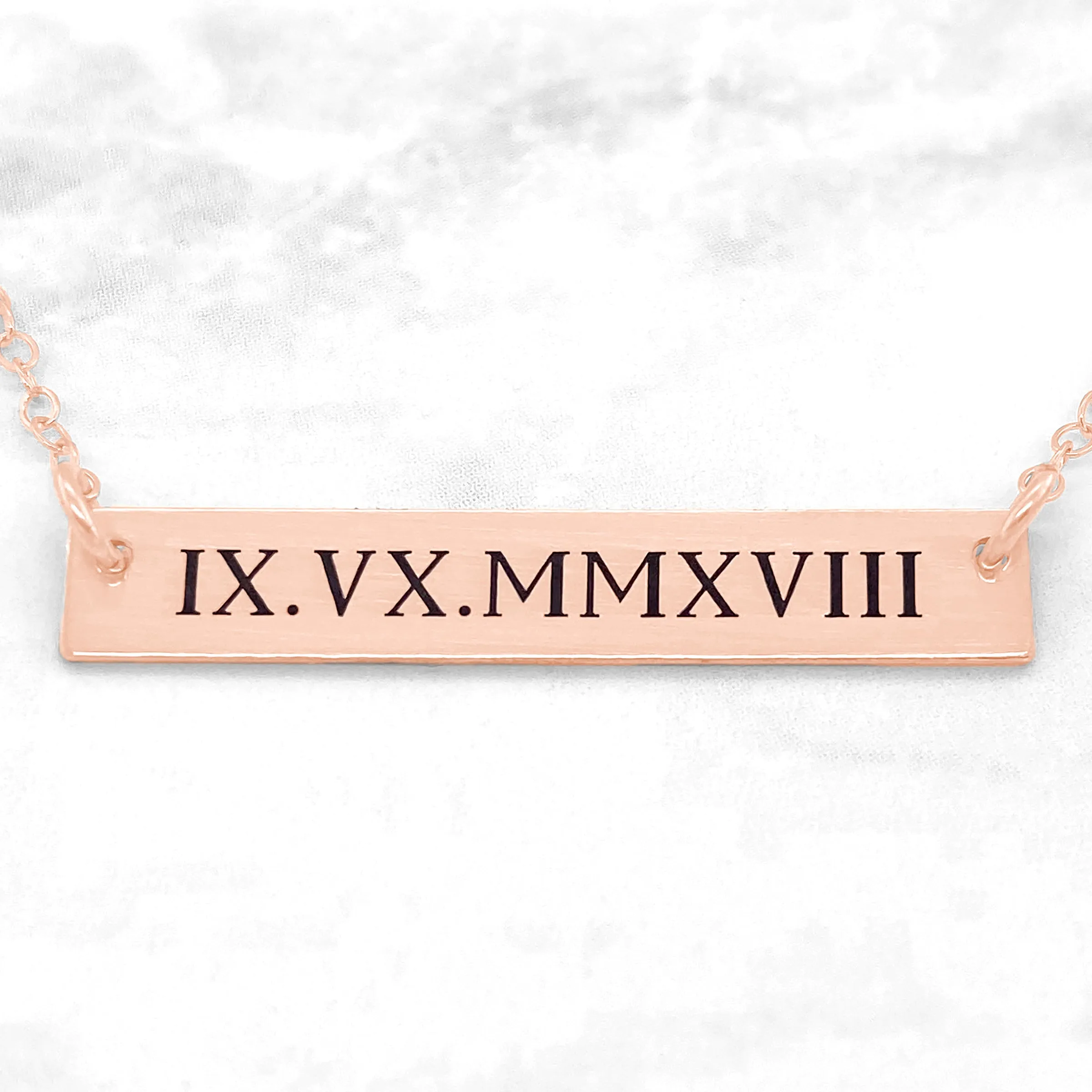 Roman Numeral Bar Necklace - Date In Roman Numerals