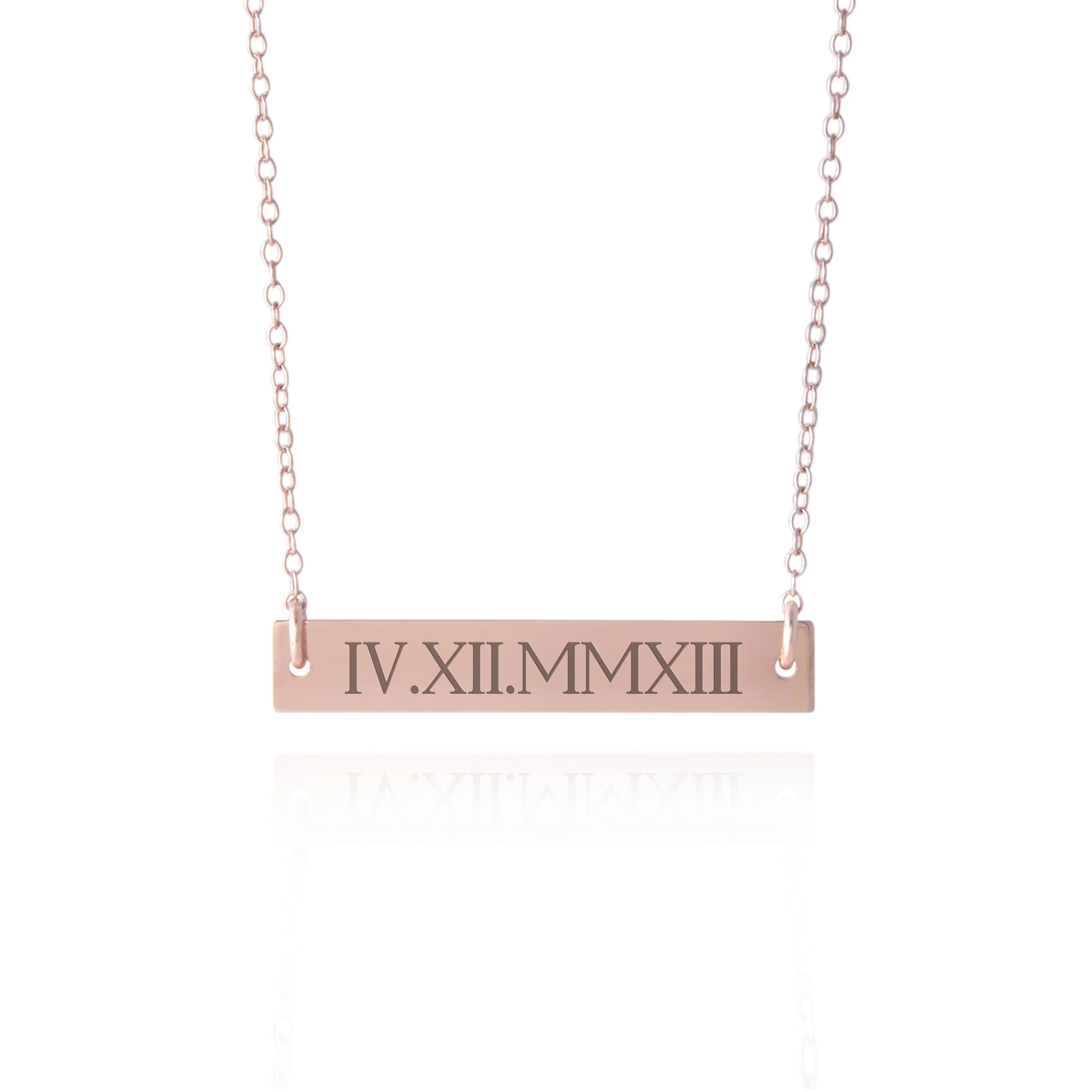 Roman Numeral Necklace Rose Gold