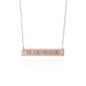 Roman Numeral Necklace Rose Gold