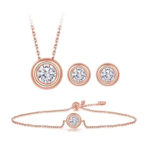 Round Cut Diamond Jewelry Set