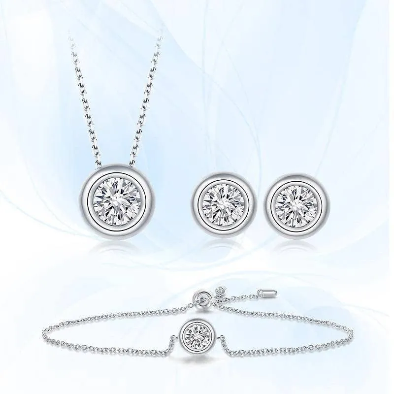 Round Cut Diamond Jewelry Set