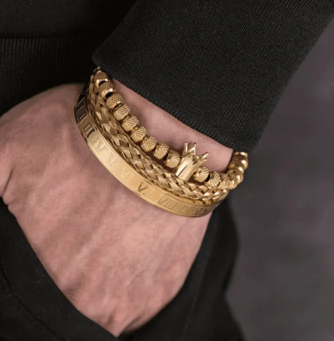 ROYAL JEWEL BRACELET SET- BLACK GOLD