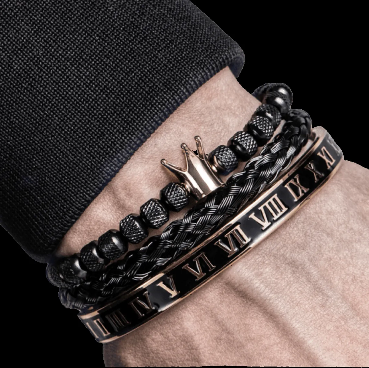 ROYAL JEWEL BRACELET SET- BLACK GOLD