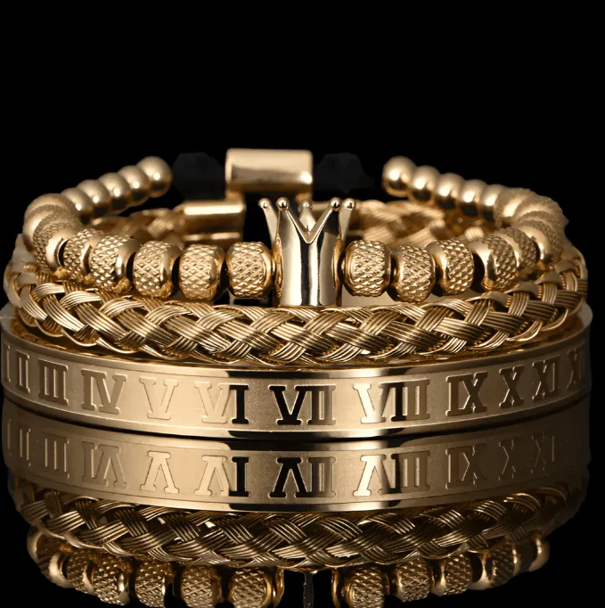 ROYAL JEWEL BRACELET SET- BLACK GOLD