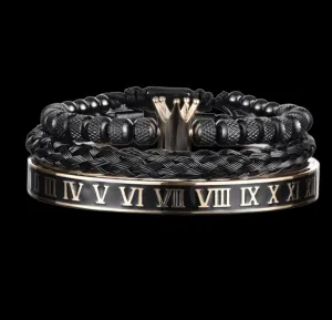 ROYAL JEWEL BRACELET SET- BLACK GOLD