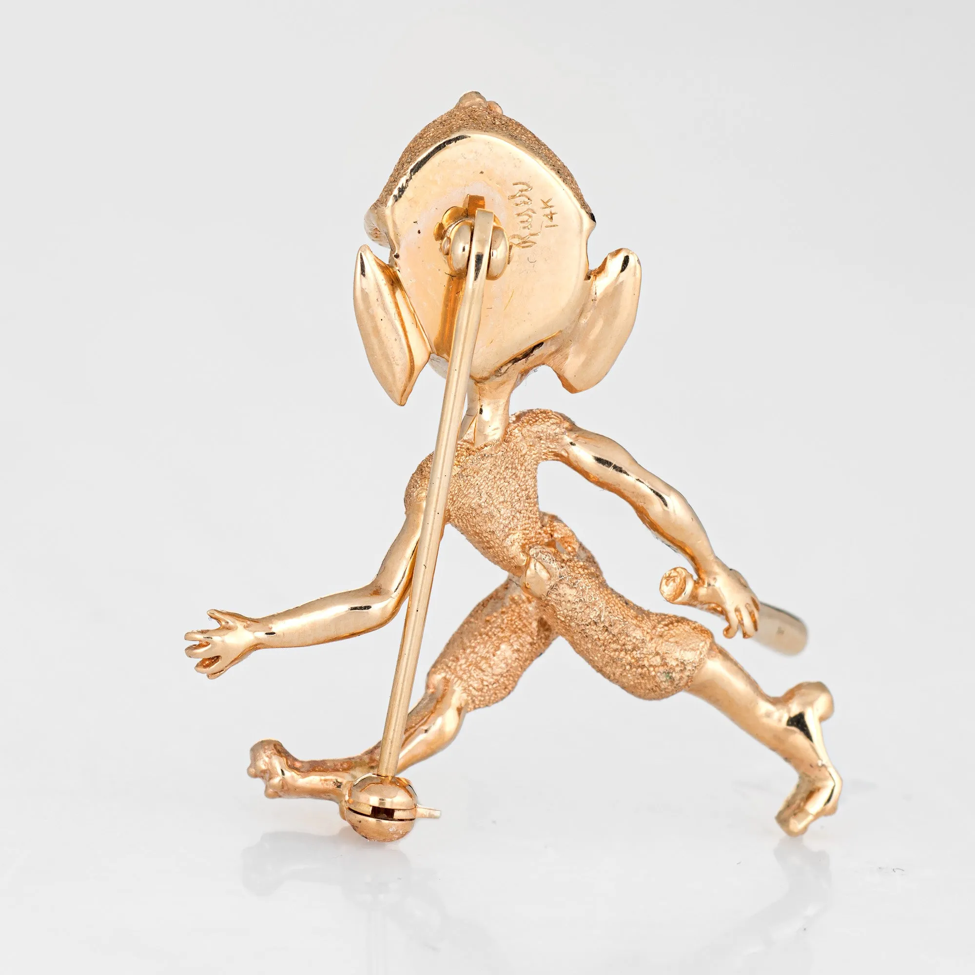 Ruser Baseball Brooch LA Dodgers Vintage 14k Yellow Gold Estate Fine Jewelry