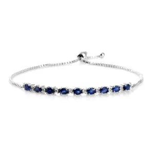 Sapphire 925 Sterling Silver Tennis Bracelet Jewelry