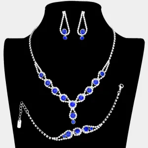 Sapphire Rhinestone 3 Piece Jewelry Set | Formal Jewelry | 340380