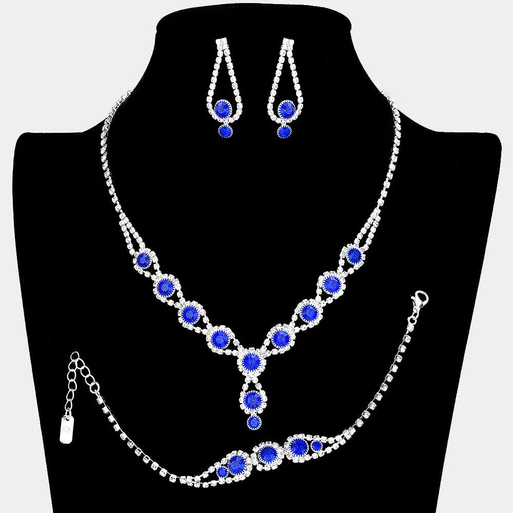 Sapphire Rhinestone 3 Piece Jewelry Set | Formal Jewelry | 340380